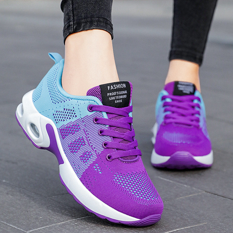Lette joggesko dame i hvit mesh