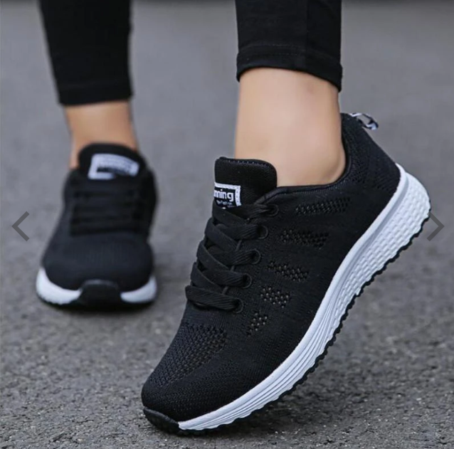 Lette joggesko dame i hvit mesh