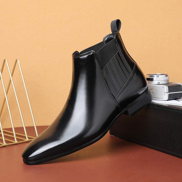 Chelsea boots herre i svart blank finish