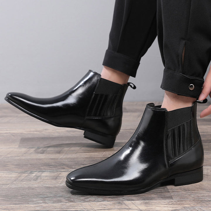 Chelsea boots herre i svart blank finish