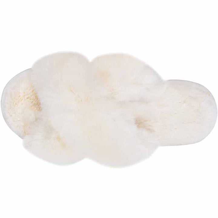 Fluffy slippers med kryssreimer i grå