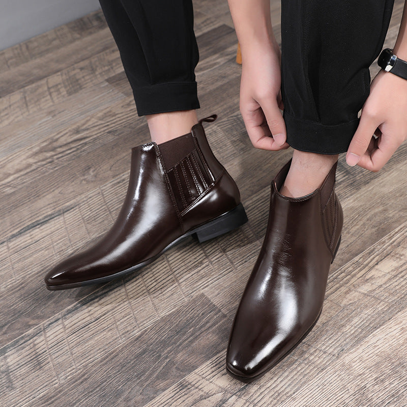 Chelsea boots herre i svart blank finish