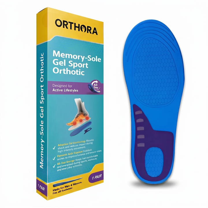 2-Pack Memory-Sole Gel Sport Ortopediske Såler