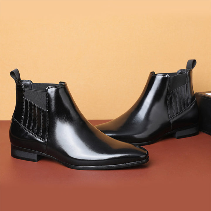 Chelsea boots herre i svart blank finish